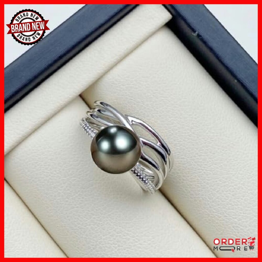 Sterling Silver Statement Ring With Tahitian Pear… - image 4